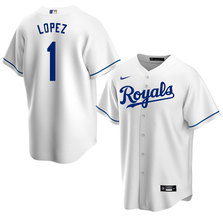 Nike Men #1 Nicky Lopez Kansas City Royals Baseball Jerseys Sale-White